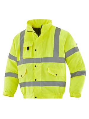 Terrax Workwear Piloten-Warnschutzjacke – Gelb, Herren, Polyester, NEU Mit Etikett